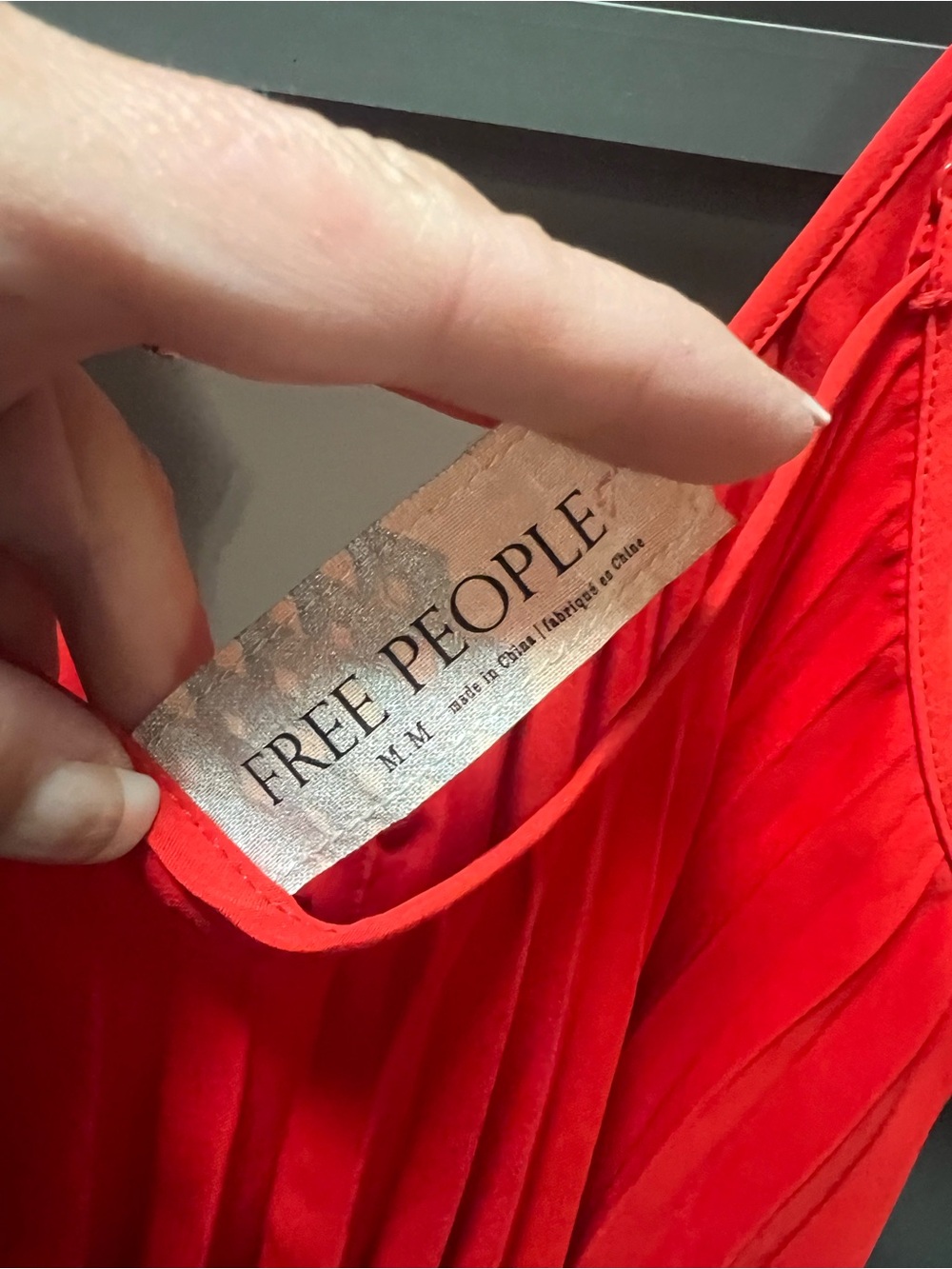 ☀️ Free People Vintage Red Accordion Pleated Front Button Placket Camisole - Picture 8 of 8